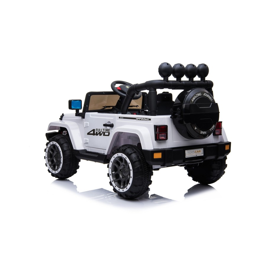 Auto Elettrica Jeep Adventure 12V - Ruote in Gomma e Sedili in Pelle Telecomando Mp3 Bianca|Toys Car
