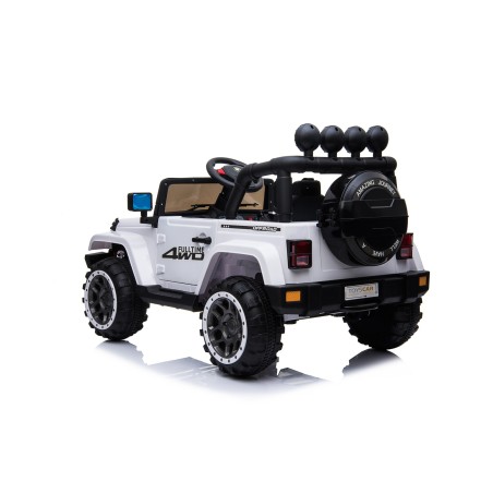 Auto Elettrica Jeep Adventure 12V - Ruote in Gomma e Sedili in Pelle Telecomando Mp3 Bianca|Toys Car