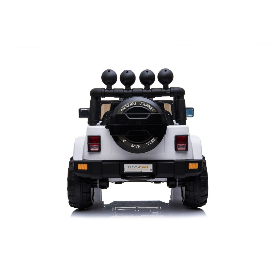 Auto Elettrica Jeep Adventure 12V - Ruote in Gomma e Sedili in Pelle Telecomando Mp3 Bianca|Toys Car
