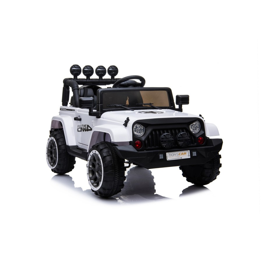 Auto Elettrica Jeep Adventure 12V - Ruote in Gomma e Sedili in Pelle Telecomando Mp3 Bianca|Toys Car