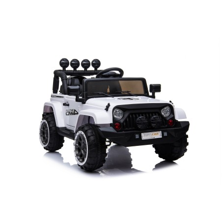Auto Elettrica Jeep Adventure 12V - Ruote in Gomma e Sedili in Pelle Telecomando Mp3 Bianca|Toys Car