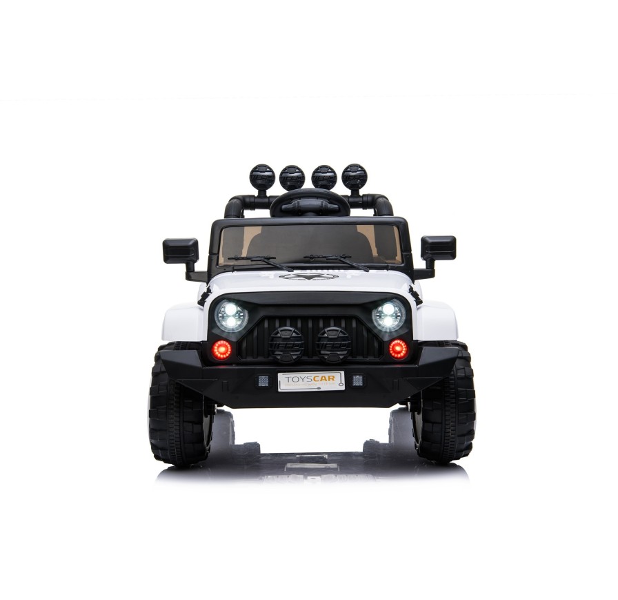 Auto Elettrica Jeep Adventure 12V - Ruote in Gomma e Sedili in Pelle Telecomando Mp3 Bianca|Toys Car