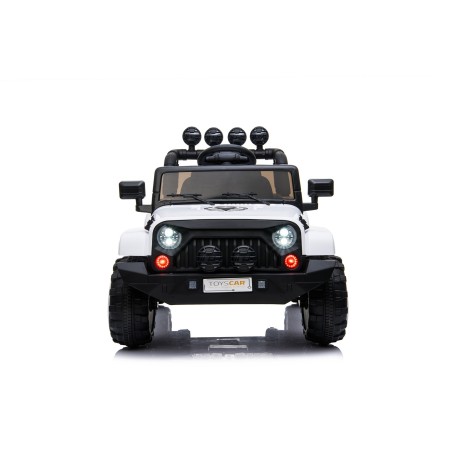 Auto Elettrica Jeep Adventure 12V - Ruote in Gomma e Sedili in Pelle Telecomando Mp3 Bianca|Toys Car