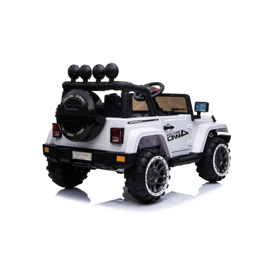 Auto Elettrica Jeep Adventure 12V - Ruote in Gomma e Sedili in Pelle Telecomando Mp3 Bianca|Toys Car