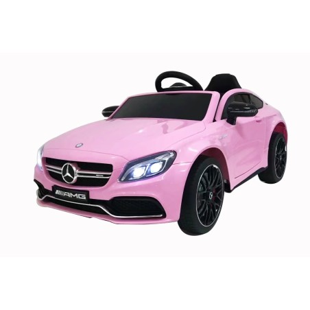 Auto Elettrica per Bambini 12V Mercedes C63 AMG Rosa Porte Apribili con telecomando|Toys Car