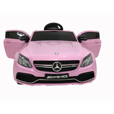 Auto Elettrica per Bambini 12V Mercedes C63 AMG Rosa Porte Apribili con telecomando|Toys Car