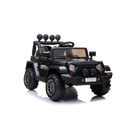 Auto Elettrica Jeep Adventure 12V - Ruote in Gomma e Sedili in Pelle Telecomando Mp3 Nera|Toys Car