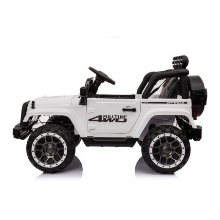 Auto Elettrica Jeep Adventure 12V - Ruote in Gomma e Sedili in Pelle Telecomando Mp3 Bianca|Toys Car