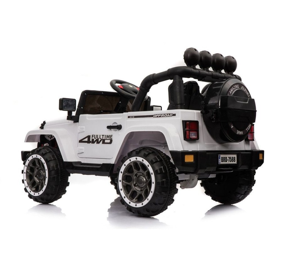 Auto Elettrica Jeep Adventure 12V - Ruote in Gomma e Sedili in Pelle Telecomando Mp3 Bianca|Toys Car