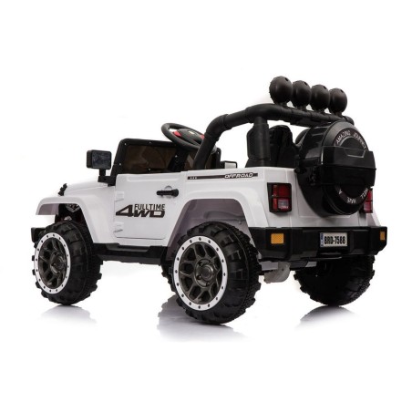 Auto Elettrica Jeep Adventure 12V - Ruote in Gomma e Sedili in Pelle Telecomando Mp3 Bianca|Toys Car