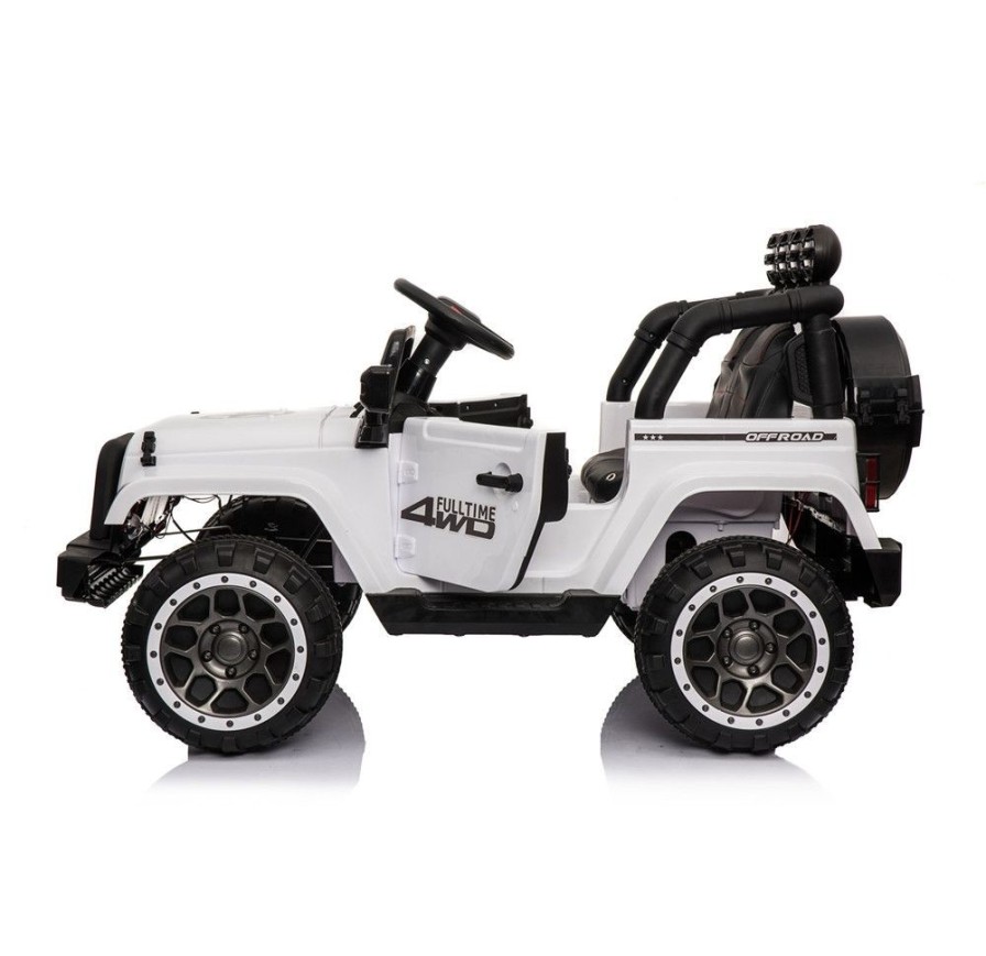 Auto Elettrica Jeep Adventure 12V - Ruote in Gomma e Sedili in Pelle Telecomando Mp3 Bianca|Toys Car