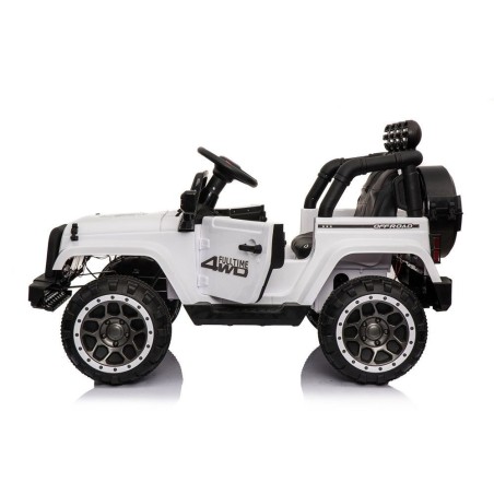 Auto Elettrica Jeep Adventure 12V - Ruote in Gomma e Sedili in Pelle Telecomando Mp3 Bianca|Toys Car