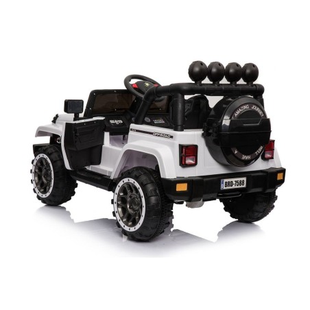 Auto Elettrica Jeep Adventure 12V - Ruote in Gomma e Sedili in Pelle Telecomando Mp3 Bianca|Toys Car