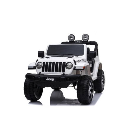 Auto Macchina Elettrica Jeep Wrangler Rubicon 12V per Bambini porte apribili Con telecomando Full accessori (Bianca)|Toys Car