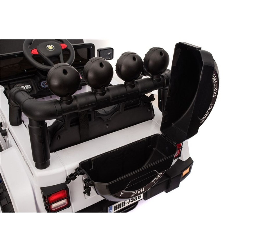 Auto Elettrica Jeep Adventure 12V - Ruote in Gomma e Sedili in Pelle Telecomando Mp3 Bianca|Toys Car