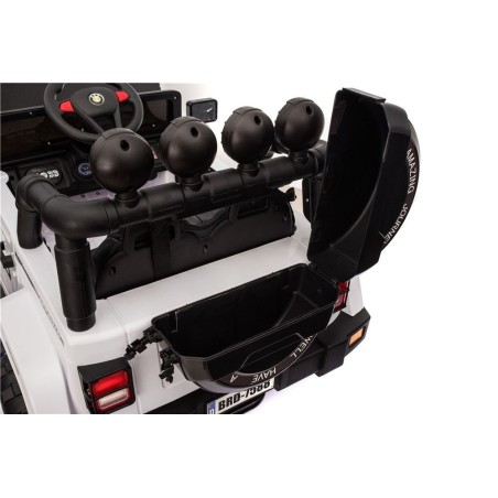 Auto Elettrica Jeep Adventure 12V - Ruote in Gomma e Sedili in Pelle Telecomando Mp3 Bianca|Toys Car