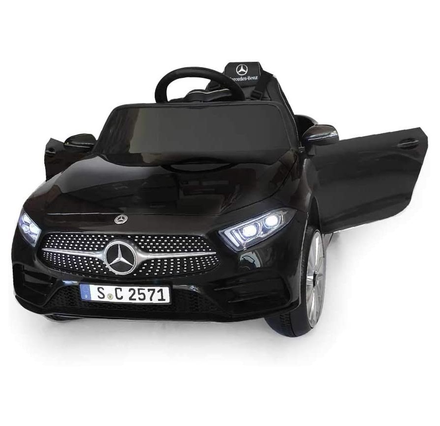 Auto Macchina Elettrica per Bambini 12V Mercedes CLS 350 AMG con Sedile in Pelle Telecomando 2.4 GHz Porte Apribili e MP3