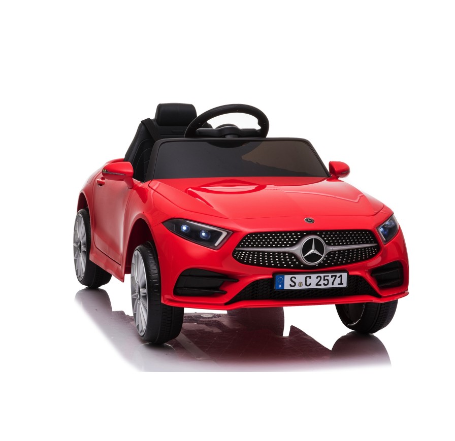 Auto Macchina Elettrica per Bambini 12V Mercedes CLS 350 AMG Rossa con Sedile in Pelle Telecomando 2.4 GHz Porte Apribili e MP3