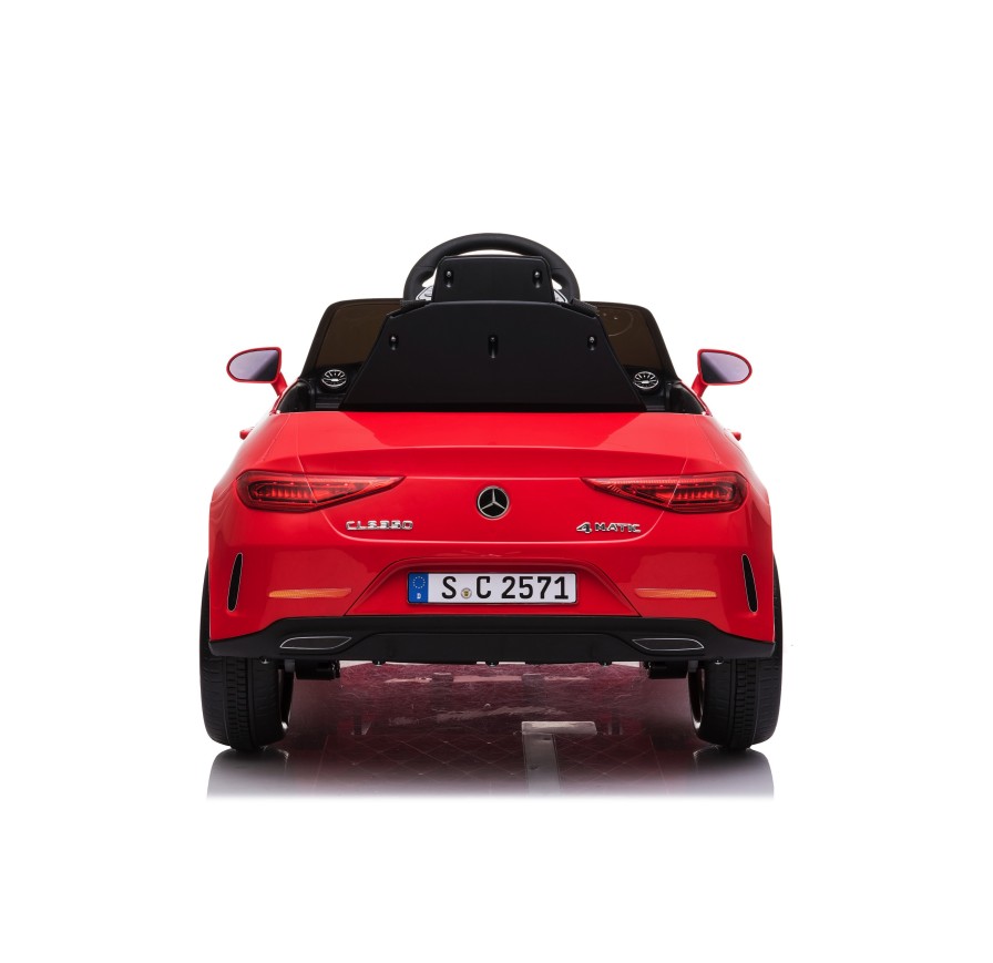 Auto Macchina Elettrica per Bambini 12V Mercedes CLS 350 AMG Rossa con Sedile in Pelle Telecomando 2.4 GHz Porte Apribili e MP3