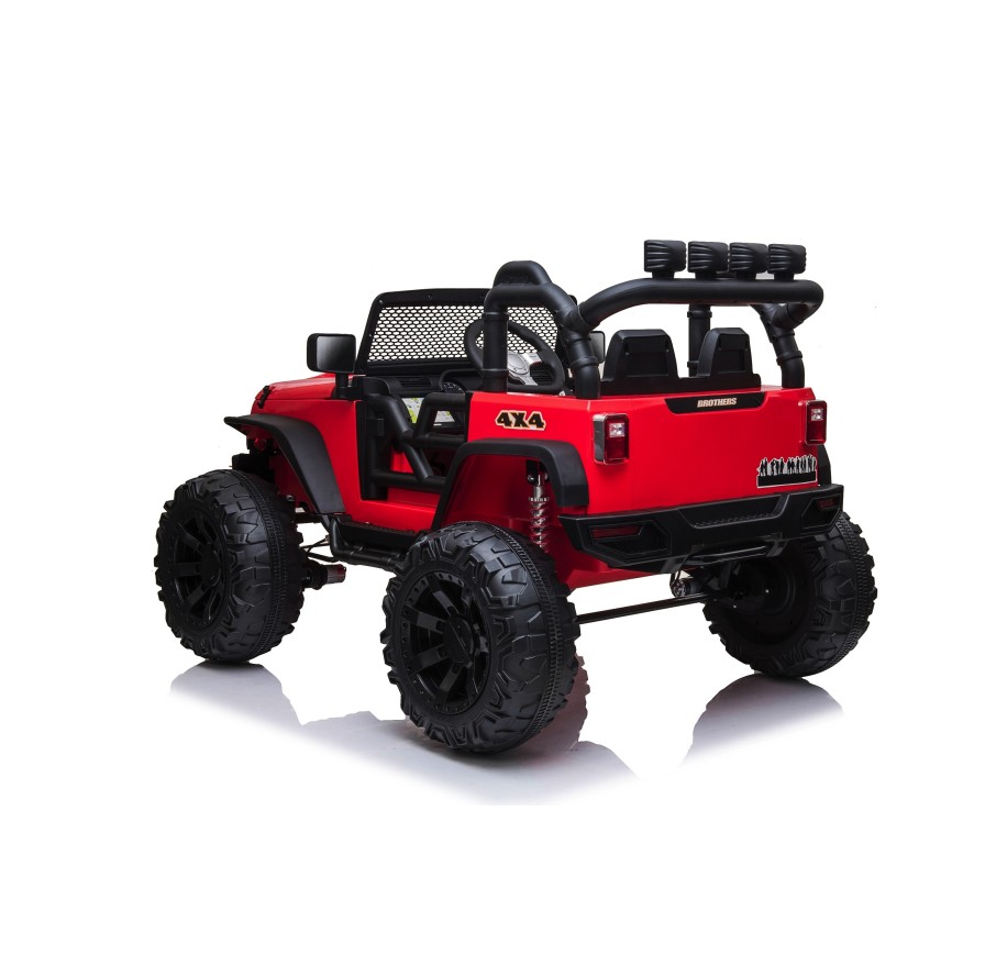 Auto Macchina Elettrica Fuoristrada Big Adventure 24V Rossa per Bambini 2 Posti Full Optional sedile in pelle telecomando porte|Toys Car