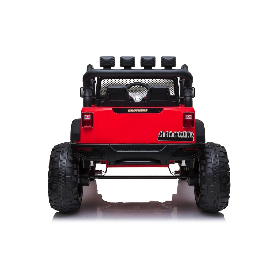 Auto Macchina Elettrica Fuoristrada Big Adventure 24V Rossa per Bambini 2 Posti Full Optional sedile in pelle telecomando porte|Toys Car