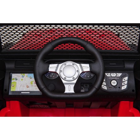 Auto Macchina Elettrica Fuoristrada Big Adventure 24V Nera per Bambini 2 Posti RUOTE IN GOMMA Full Optional sedile in pelle tele|Toys Car