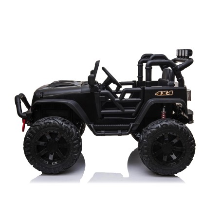Auto Macchina Elettrica Fuoristrada Big Adventure 24V Nera per Bambini 2 Posti RUOTE IN GOMMA Full Optional sedile in pelle tele|Toys Car
