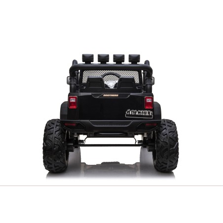 Auto Macchina Elettrica Fuoristrada Big Adventure 24V Nera per Bambini 2 Posti RUOTE IN GOMMA Full Optional sedile in pelle tele|Toys Car