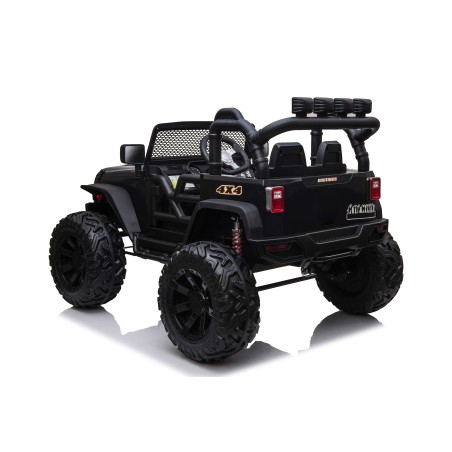 Auto Macchina Elettrica Fuoristrada Big Adventure 24V Nera per Bambini 2 Posti RUOTE IN GOMMA Full Optional sedile in pelle tele|Toys Car