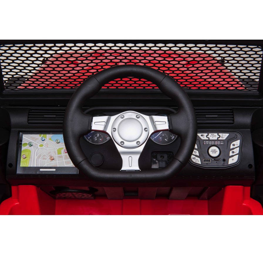 Auto Macchina Elettrica Fuoristrada Big Adventure 24V Rosa per Bambini 2 RUOTE IN GOMMA Posti Full Optional sedile in pelle tele|Toys Car