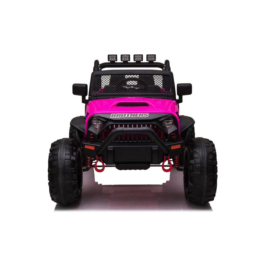 Auto Macchina Elettrica Fuoristrada Big Adventure 24V Rosa per Bambini 2 RUOTE IN GOMMA Posti Full Optional sedile in pelle tele|Toys Car