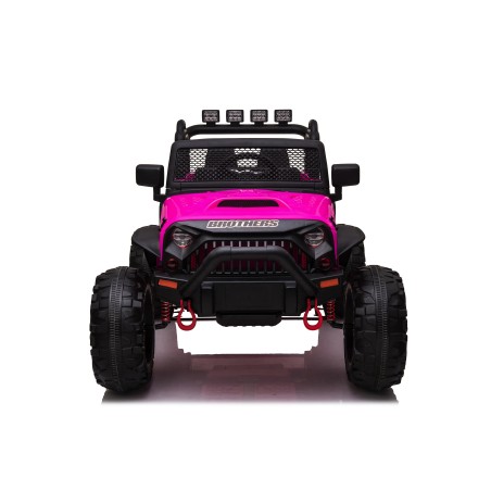 Auto Macchina Elettrica Fuoristrada Big Adventure 24V Rosa per Bambini 2 RUOTE IN GOMMA Posti Full Optional sedile in pelle tele|Toys Car