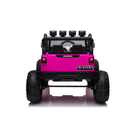 Auto Macchina Elettrica Fuoristrada Big Adventure 24V Rosa per Bambini 2 RUOTE IN GOMMA Posti Full Optional sedile in pelle tele|Toys Car
