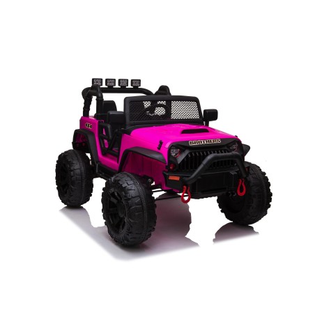 Auto Macchina Elettrica Fuoristrada Big Adventure 24V Rosa per Bambini 2 RUOTE IN GOMMA Posti Full Optional sedile in pelle tele|Toys Car