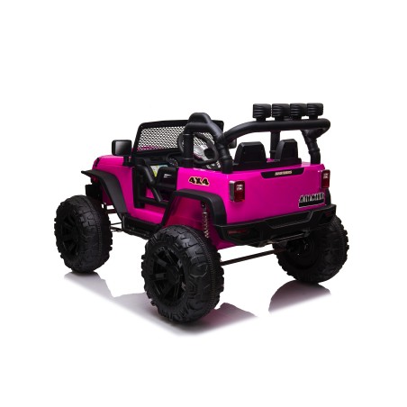Auto Macchina Elettrica Fuoristrada Big Adventure 24V Rosa per Bambini 2 RUOTE IN GOMMA Posti Full Optional sedile in pelle tele|Toys Car