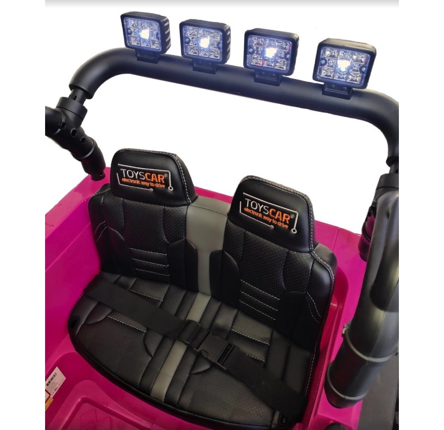 Auto Macchina Elettrica Fuoristrada Big Adventure 24V Rosa per Bambini 2 RUOTE IN GOMMA Posti Full Optional sedile in pelle tele|Toys Car