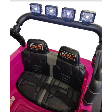 Auto Macchina Elettrica Fuoristrada Big Adventure 24V Rosa per Bambini 2 RUOTE IN GOMMA Posti Full Optional sedile in pelle tele|Toys Car