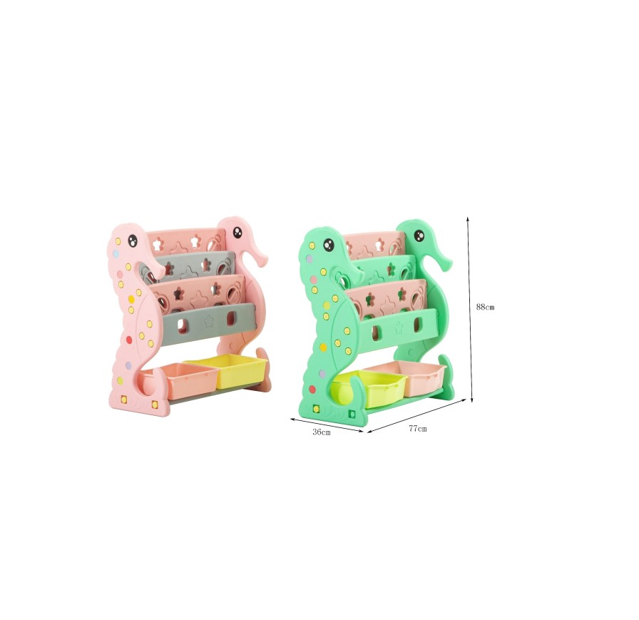 Scaffale per Giocattoli Portagiochi Mobiletto Multi Ripiano per Bambini con ceste H88 x L77x P36|Toys Car