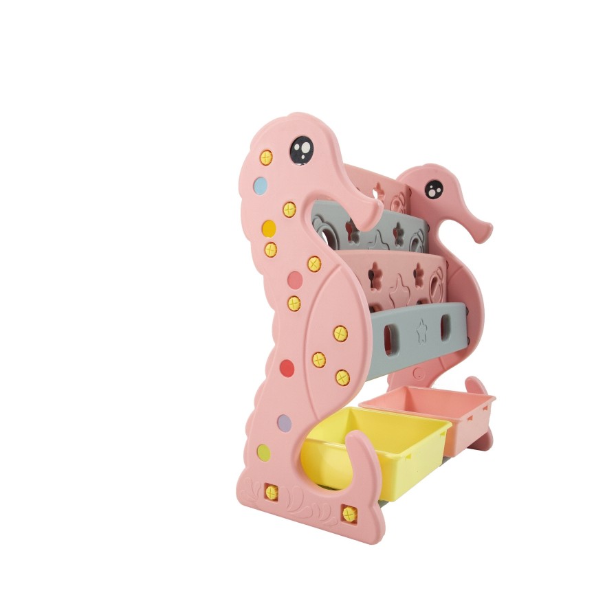 Scaffale per Giocattoli Portagiochi Mobiletto Multi Ripiano per Bambini con ceste H88 x L77x P36|Toys Car