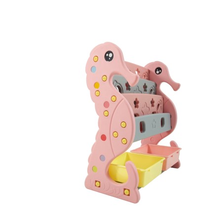 Scaffale per Giocattoli Portagiochi Mobiletto Multi Ripiano per Bambini con ceste H88 x L77x P36|Toys Car