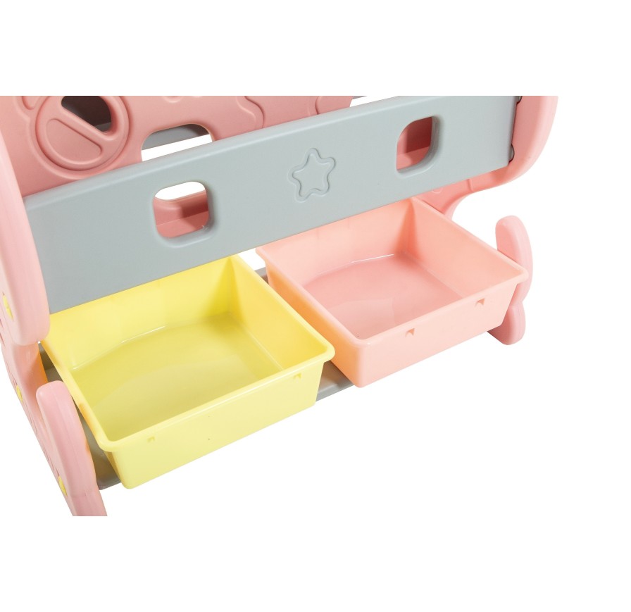Scaffale per Giocattoli Portagiochi Mobiletto Multi Ripiano per Bambini con ceste H88 x L77x P36|Toys Car
