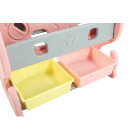 Scaffale per Giocattoli Portagiochi Mobiletto Multi Ripiano per Bambini con ceste H88 x L77x P36|Toys Car