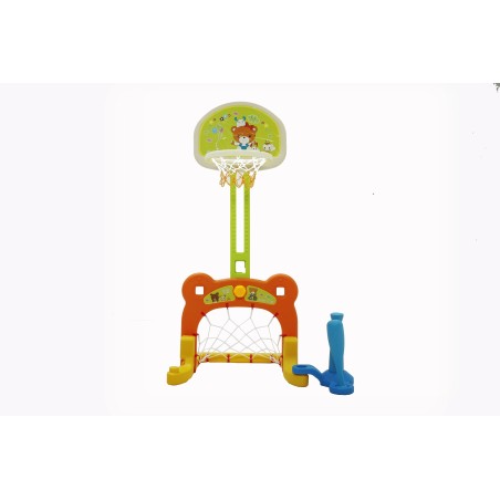 Set Canestro Da basket 3 in 1 con porta Da Calcio centro Attività alezza regolabile|Toys Car