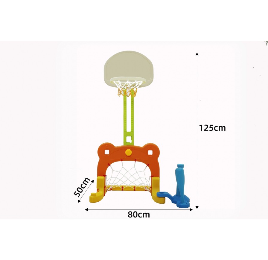Set Canestro Da basket 3 in 1 con porta Da Calcio centro Attività alezza regolabile|Toys Car