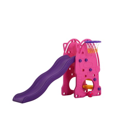 Scivolo Per bambini Esterni Interno Giardino Con Basket Multifunzione H114 X L159 X L77 BabyPink Alta Resistenza Eco-Friendly|Toys Car