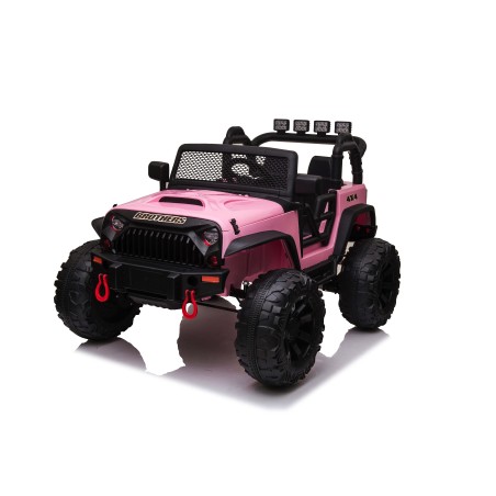 Auto Macchina Elettrica Fuoristrada Big Adventure 24V rose per Bambini 2 Posti Full Optional RUOTE IN GOMMA sedile in pelle|Toys Car