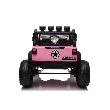 Auto Macchina Elettrica Fuoristrada Big Adventure 24V rose per Bambini 2 Posti Full Optional RUOTE IN GOMMA sedile in pelle|Toys Car