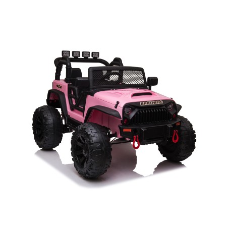 Auto Macchina Elettrica Fuoristrada Big Adventure 24V rose per Bambini 2 Posti Full Optional RUOTE IN GOMMA sedile in pelle|Toys Car