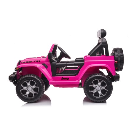 Auto Macchina Elettrica Jeep Wrangler Rubicon 12V per Bambini porte apribili Con telecomando Full accessori (Rosa)|Toys Car