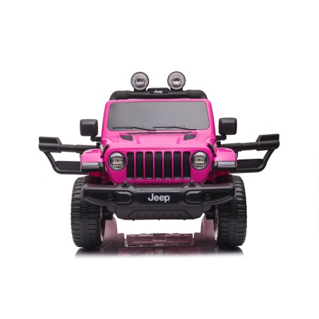 Auto Macchina Elettrica Jeep Wrangler Rubicon 12V per Bambini porte apribili Con telecomando Full accessori (Rosa)|Toys Car